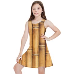 Brown Bamboo Texture  Kids  Lightweight Sleeveless Dress by nateshop