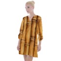 Brown Bamboo Texture  Open Neck Shift Dress View1