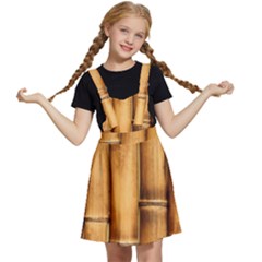 Brown Bamboo Texture  Kids  Apron Dress by nateshop