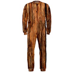 Brown Wooden Texture Onepiece Jumpsuit (men) by nateshop