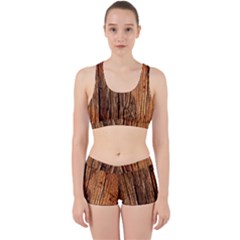 Brown Wooden Texture Work It Out Gym Set by nateshop