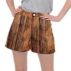 Brown Wooden Texture Women s Ripstop Shorts by nateshop