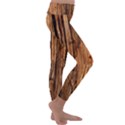 Brown Wooden Texture Kids  Lightweight Velour Classic Yoga Leggings View3