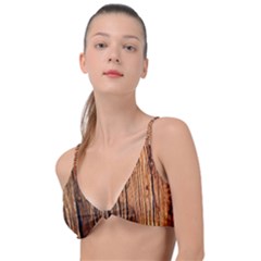 Brown Wooden Texture Knot Up Bikini Top by nateshop