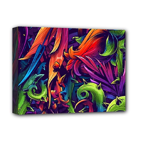 Colorful Floral Patterns, Abstract Floral Background Deluxe Canvas 16  X 12  (stretched)  by nateshop