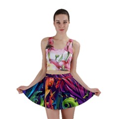 Colorful Floral Patterns, Abstract Floral Background Mini Skirt by nateshop