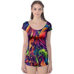 Colorful Floral Patterns, Abstract Floral Background Boyleg Leotard  by nateshop