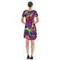 Colorful Floral Patterns, Abstract Floral Background Short Sleeve V-neck Flare Dress View2