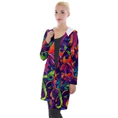 Colorful Floral Patterns, Abstract Floral Background Hooded Pocket Cardigan by nateshop