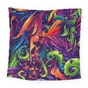 Colorful Floral Patterns, Abstract Floral Background Square Tapestry (Large) View1