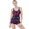 Colorful Floral Patterns, Abstract Floral Background Boyleg Tankini Set  View1