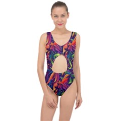 Colorful Floral Patterns, Abstract Floral Background Center Cut Out Swimsuit by nateshop