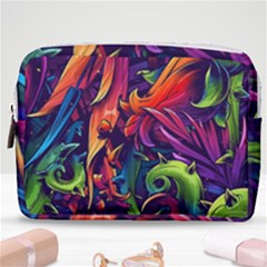 Colorful Floral Patterns, Abstract Floral Background Make Up Pouch (medium) by nateshop