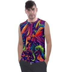 Colorful Floral Patterns, Abstract Floral Background Men s Regular Tank Top