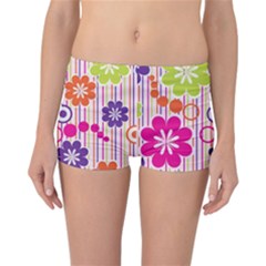 Colorful Flowers Pattern Floral Patterns Reversible Boyleg Bikini Bottoms