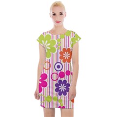 Colorful Flowers Pattern Floral Patterns Cap Sleeve Bodycon Dress by nateshop