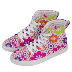 Colorful Flowers Pattern Floral Patterns Men s Hi-top Skate Sneakers by nateshop