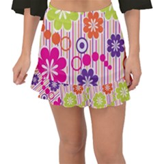 Colorful Flowers Pattern Floral Patterns Fishtail Mini Chiffon Skirt by nateshop