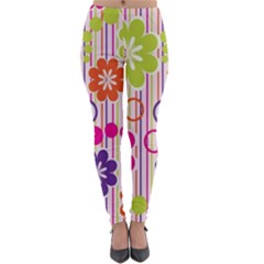 Colorful Flowers Pattern Floral Patterns Lightweight Velour Leggings by nateshop