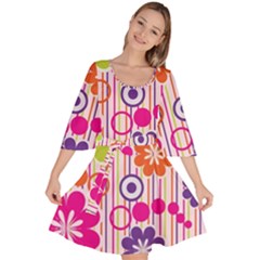 Colorful Flowers Pattern Floral Patterns Velour Kimono Dress by nateshop