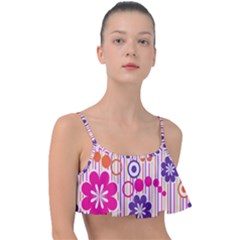 Colorful Flowers Pattern Floral Patterns Frill Bikini Top by nateshop