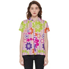 Colorful Flowers Pattern Floral Patterns Short Sleeve Pocket Shirt by nateshop