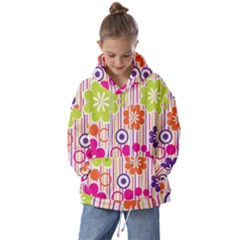 Colorful Flowers Pattern Floral Patterns Kids  Oversized Hoodie by nateshop