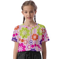 Colorful Flowers Pattern Floral Patterns Kids  Basic T-shirt by nateshop