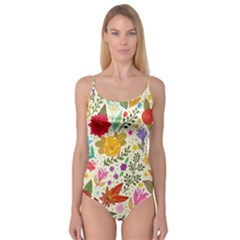 Colorful Flowers Pattern, Abstract Patterns, Floral Patterns Camisole Leotard  by nateshop