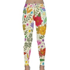 Colorful Flowers Pattern, Abstract Patterns, Floral Patterns Classic Yoga Leggings by nateshop