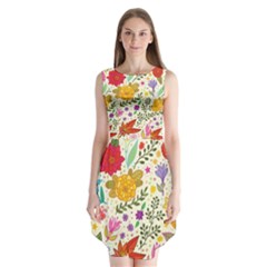 Colorful Flowers Pattern, Abstract Patterns, Floral Patterns Sleeveless Chiffon Dress   by nateshop