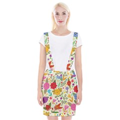 Colorful Flowers Pattern, Abstract Patterns, Floral Patterns Braces Suspender Skirt by nateshop