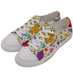 Colorful Flowers Pattern, Abstract Patterns, Floral Patterns Men s Low Top Canvas Sneakers by nateshop