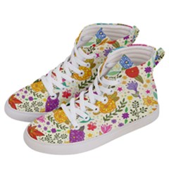 Colorful Flowers Pattern, Abstract Patterns, Floral Patterns Men s Hi-top Skate Sneakers by nateshop