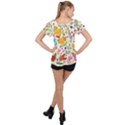 Colorful Flowers Pattern, Abstract Patterns, Floral Patterns Ruffle Collar Chiffon Blouse View2