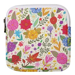 Colorful Flowers Pattern, Abstract Patterns, Floral Patterns Mini Square Pouch by nateshop