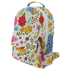 Colorful Flowers Pattern, Abstract Patterns, Floral Patterns Flap Pocket Backpack (small) by nateshop