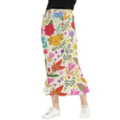 Colorful Flowers Pattern, Abstract Patterns, Floral Patterns Maxi Fishtail Chiffon Skirt by nateshop