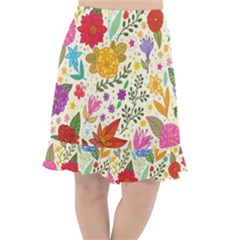 Colorful Flowers Pattern, Abstract Patterns, Floral Patterns Fishtail Chiffon Skirt by nateshop