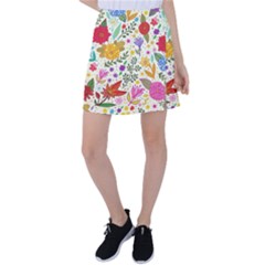 Colorful Flowers Pattern, Abstract Patterns, Floral Patterns Tennis Skirt by nateshop