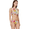 Colorful Flowers Pattern, Abstract Patterns, Floral Patterns Banded Triangle Bikini Set View3