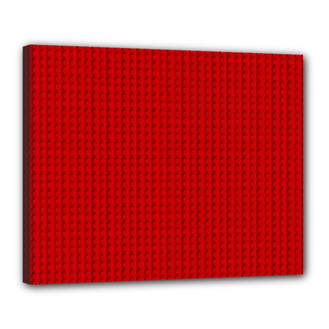 Ed Lego Texture Macro, Red Dots Background, Lego, Red Canvas 20  X 16  (stretched) by nateshop