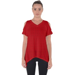 Ed Lego Texture Macro, Red Dots Background, Lego, Red Cut Out Side Drop T-shirt by nateshop