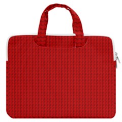 Ed Lego Texture Macro, Red Dots Background, Lego, Red Macbook Pro 16  Double Pocket Laptop Bag  by nateshop