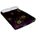 Feathers, Peacock, Patterns, Colorful Fitted Sheet (Queen Size) View2