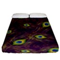 Feathers, Peacock, Patterns, Colorful Fitted Sheet (King Size) View1