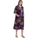 Feathers, Peacock, Patterns, Colorful Women s Cotton 3/4 Sleeve Night Gown View3