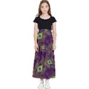 Feathers, Peacock, Patterns, Colorful Kids  Flared Maxi Skirt View1