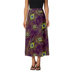 Feathers, Peacock, Patterns, Colorful Classic Midi Chiffon Skirt by nateshop