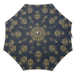 Floral Damask Pattern Texture, Damask Retro Background Straight Umbrellas by nateshop